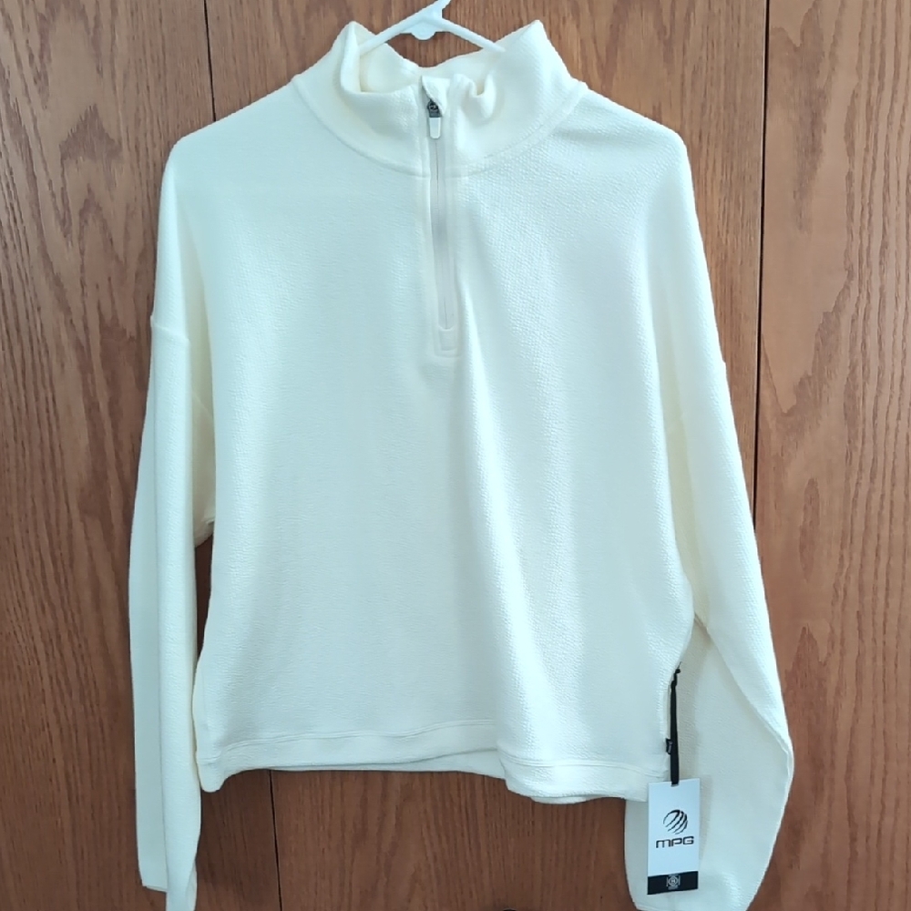 MPG Women's Cream Half-Zip Sweatshirt